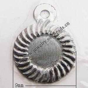 Iron Jewelry finding Pendant Lead-free, 9mm, Sold by Bag