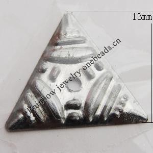Iron Jewelry finding Pendant Lead-free, Triangle 11x13mm, Sold by Bag