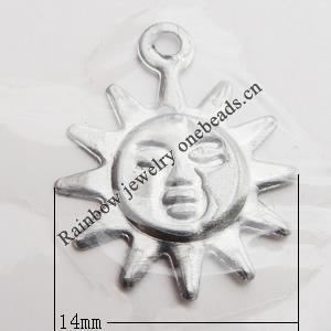 Iron Jewelry finding Pendant Lead-free, Sun 14mm, Sold by Bag