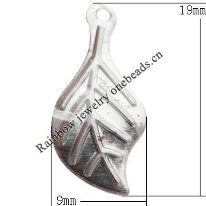 Iron Jewelry finding Pendant Lead-free, Leaf 19x9mm, Sold by Bag