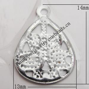 Iron Jewelry finding Pendant Lead-free, Teardrop 14x13mm, Sold by Bag
