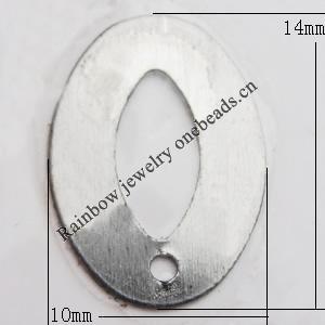 Iron Jewelry finding Pendant Lead-free, Hollow Oval 14x10mm, Sold by Bag