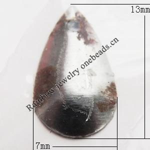 Iron Jewelry finding Pendant Lead-free, Teardrop 13x7mm, Sold by Bag