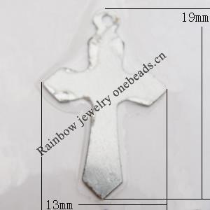 Iron Jewelry finding Pendant Lead-free, Cross 19x13mm, Sold by Bag