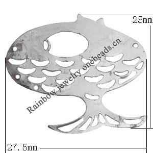 Iron Jewelry finding Pendant Lead-free, Fish O:25x27.5mm I:7x5mm, Sold by Bag