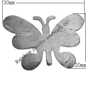 Iron Jewelry finding Pendant Lead-free, Butterfly 22x30mm, Sold by Bag