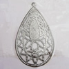 Iron Jewelry finding Pendant Lead-free, Teardrop 63x36mm Hole:3mm, Sold by Bag