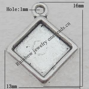 Pendant Lead-free Zinc Alloy Jewelry Findings, 16x13mm Hole:1mm Sold by Bag