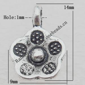 Pendant Lead-free Zinc Alloy Jewelry Findings, 14x9mm Hole:1mm Sold by Bag