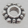 Spacer Lead-free Zinc Alloy Jewelry Findings, 7mm Hole:2.5mm Sold by Bag