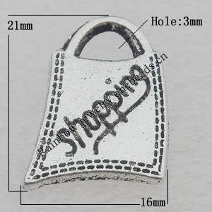 Pendant Lead-free Zinc Alloy Jewelry Findings, 12x16mm Hole:3mm Sold by Bag