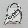 Pendant Lead-free Zinc Alloy Jewelry Findings, 12x16mm Hole:3mm Sold by Bag