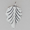 Pendant Lead-free Zinc Alloy Jewelry Findings, Leaf 31x38mm Hole:3mm Sold by Bag