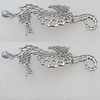 Pendant Lead-free Zinc Alloy Jewelry Findings, 92x39mm Hole:4mm Sold by Bag