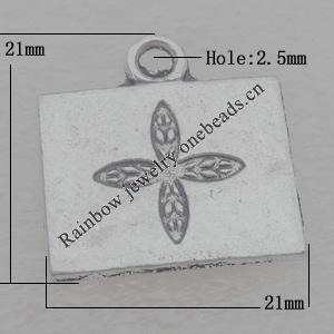 Pendant Lead-free Zinc Alloy Jewelry Findings, 21mm Hole:2.5mm Sold by Bag