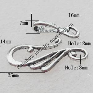 Pendant Lead-free Zinc Alloy Jewelry Findings, Big:25x14mm Small:16x7mm Hole:Big:3mm Small:2.5mm Sold by Bag