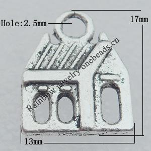 Pendant Lead-free Zinc Alloy Jewelry Findings, 13x17mm Hole:2.5mm Sold by Bag
