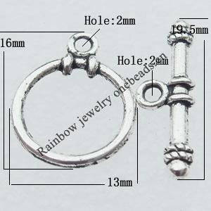 Clasp, Zinc alloy Jewelry Findings,  Lead-Free, Ring 13x16mm Hole=2mm, Sold by KG