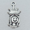Pendant Lead-free Zinc Alloy Jewelry Findings, 19x10mm Hole:1mm Sold by Bag