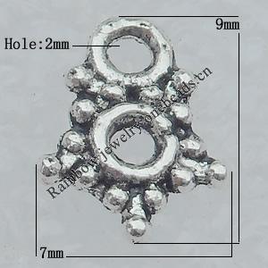 Connector Lead-free Zinc Alloy Jewelry Findings, 9x7mm Hole:2mm Sold by Bag