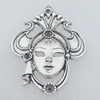 Pendant Lead-free Zinc Alloy Jewelry Findings, 61x45mm Hole:4mm, 3mm Sold by Bag