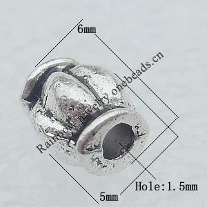 Bead Lead-free Zinc Alloy Jewelry Findings, Lantern 6x5mm Hole:1.5mm Sold by Bag