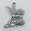 Pendant Lead-free Zinc Alloy Jewelry Findings, Butterfly 21x13mm Hole:2mm Sold by Bag