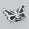 Bead Lead-free Zinc Alloy Jewelry Findings, Butterfly 17.5x5.5mm Hole:1mm Sold by Bag