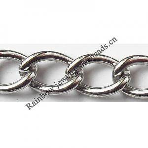 Iron Jewelry Chain, Lead-free Link's size 10.7x7.1mm, Sold by Group