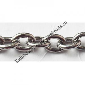 Iron Jewelry Chain, Lead-free Link's size 7.1x5.4mm, Sold by Group