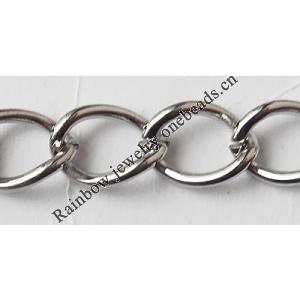Iron Jewelry Chain, Lead-free Link's size 9.4x6.9mm, Sold by Group