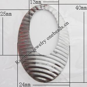 Iron Jewelry finding Pendant Lead-free, Hollow Oval O:40x24mm I:25x13mm Hole:1mm, Sold by Bag