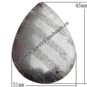 Iron Jewelry finding Pendant Lead-free, Teardrop 45x31mm Hole:1mm, Sold by Bag
