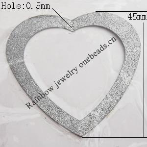 Iron Jewelry finding Pendant Lead-free, Hollow Heart O:45x45mm I:30x33mm Hole:0.5mm, Sold by Bag