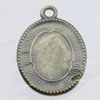 Iron Jewelry finding Pendant Lead-free, Oval 20x27mm Hole:3mm, Sold by Bag