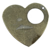 Iron Jewelry finding Pendant Lead-free, Heart 27mm Hole:1.5mm, Sold by Bag