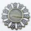 Iron Jewelry finding Pendant Lead-free, Flower O:45mm I:19.5mm, Sold by Bag