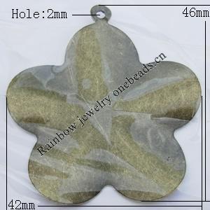 Iron Jewelry finding Pendant Lead-free, Flower 42x46mm Hole:2mm, Sold by Bag