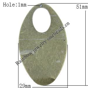 Iron Jewelry finding Pendant Lead-free, Oval 29x51mm Hole:1mm, Sold by Bag