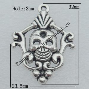 Pendant Lead-free Zinc Alloy Jewelry Findings, 32x23.5mm Hole:2mm Sold by Bag