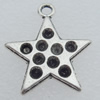 Pendant Lead-free Zinc Alloy Jewelry Findings, Star 28x23mm Hole:2.5mm Sold by Bag