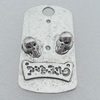 Pendant Lead-free Zinc Alloy Jewelry Findings, 38x20mm Hole:4mm Sold by Bag