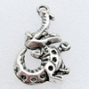 Pendant Lead-free Zinc Alloy Jewelry Findings, 35x18mm Hole:2.5mm Sold by Bag