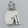 Pendant Lead-free Zinc Alloy Jewelry Findings, Cat 19x12mm Hole:1mm Sold by Bag