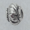 Bead Lead-free Zinc Alloy Jewelry Findings, Fat Bottle 6.5x4mm Hole:1.5mm Sold by Bag