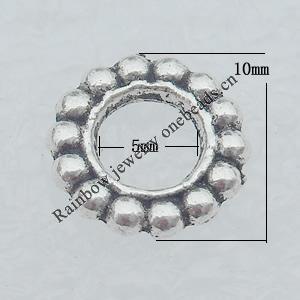 Spacer Lead-free Zinc Alloy Jewelry Findings, O:10mm I:5mm Sold by Bag