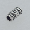 Bead Lead-free Zinc Alloy Jewelry Findings, Tube 9x5mm Hole:3mm Sold by Bag
