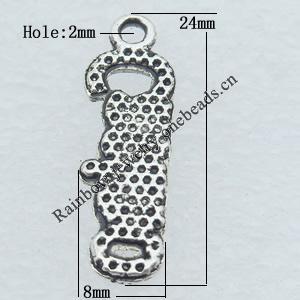 Pendant Lead-free Zinc Alloy Jewelry Findings, 24x8mm Hole:2mm Sold by Bag