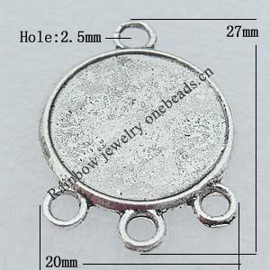 Connector Lead-free Zinc Alloy Jewelry Findings, 27x20mm Hole:2.5mm Sold by Bag