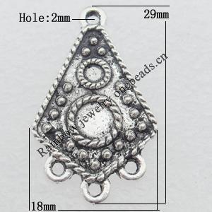 Connector Lead-free Zinc Alloy Jewelry Findings, 29x18mm Hole:2mm Sold by Bag